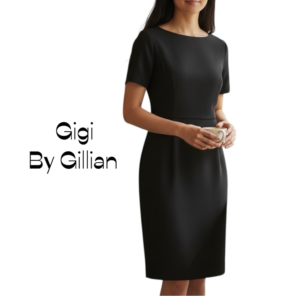 Vintage Gigi by Gillian Black Cream Dress Size S Minimalist Neutral